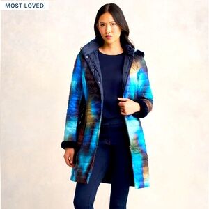 Reversible Longline Down Puffer - Ombre Print M